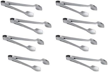 Stainless Steel Sugar Tongs - Set of 8, Handcrafted Indian Design