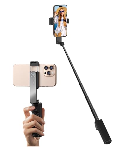 yAyusi Nuevo Mini Palo Selfie Ultra para iPhone, Palo Selfie Portátil de Aluminio Extensible con Control Remoto, Palos Selfie Compacto para Vlogs/Grabación de Video/Transmisión en Vivo (Negro)