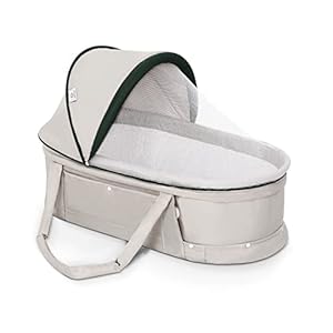 Holy Cat Travel Bassinet Portable Bassinet-Folding Baby Bassinet iin Bed Mini Travel Crib Infant Travel Bed with Mosquito Net and Canopy Lightweight Washable Foldable-Apricot