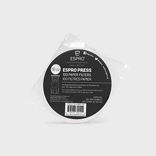 ESPRO Press Pack 100 Filtros Papel 1018-PF-100 - para P3 y P5 500 ML / 18 OZ Cover