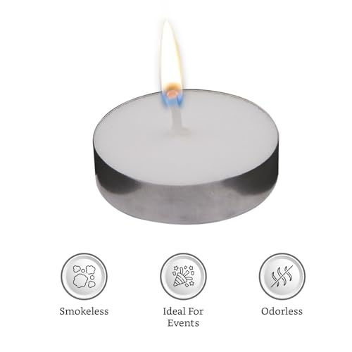 Image of Amazon Brand - Solimo Wax Tealight Candles (Set of 100, Unscented)