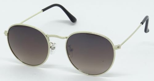 Óculos de Sol Redondo Unissex Polo London Club com lente UV400 contém Case Couro ECO (Dourado com le