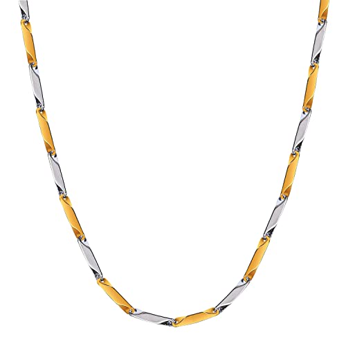 Fashion Frill Men's Double Coated Popular Stainless Steel Silver Chain For Men Boys Girls Stylish Necklaces Silver Chain Anniversary Love Gift For Husband Unisex Chains 22 Inches