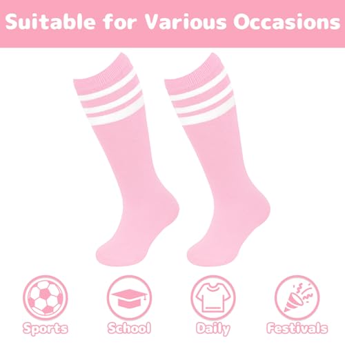 Image of Olreco 1 Pack Toddler Kids Youth Soccer Socks Girls Boys Baseball Socks Youth Knee High Softball Football Accessories Cotton