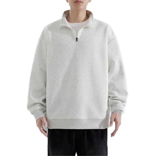 Sweat demi-zipper homme coupe ample sans capuche pour le style décontracté de mi-saison