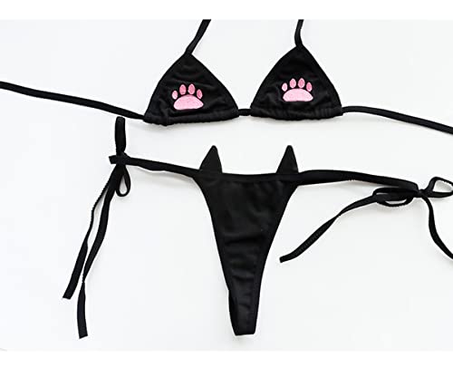 SINGUYUN Womens Sexy Micro bikini Suit Anime Bikini Cosplay Lingerie Kawaii Bra and Panty Set Cute4