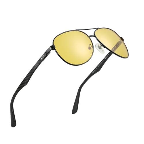 Image of ZENOTTIC Polarized Aviator Sunglasses for Men Carbon Fiber Temple Pilot Sun Glasses with Mirrored Lens UV Protection