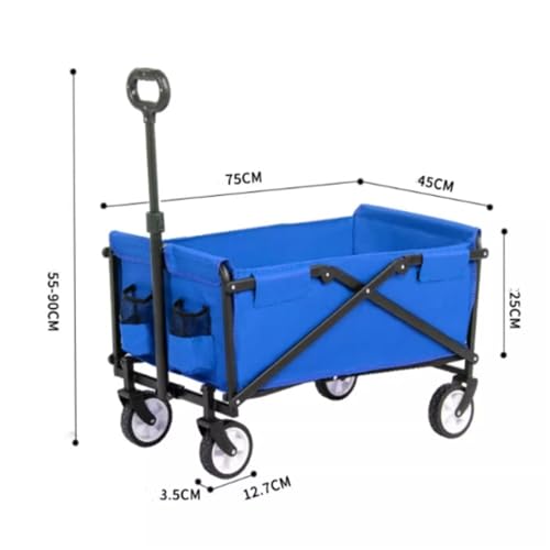 ZATTYDV Klappbarer Trolley-Karren-Picknick-Camping-Trolley im Freien, Einkaufstrolley, Faltbarer Trolley für Campingstrand – Bild 3
