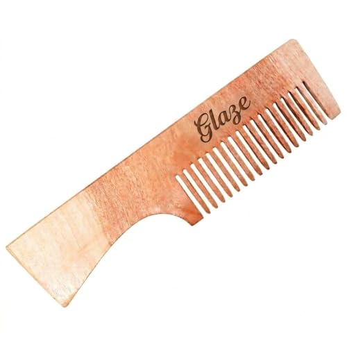 Image of Glaze Natural Wooden Comb with Handle for Men & Women, Smooth and Breakage-Free Hair