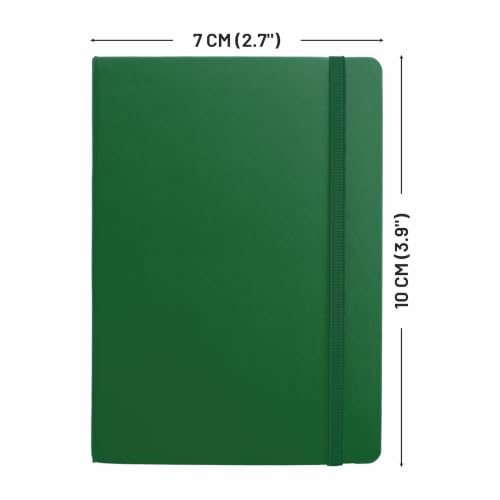 Image of Anupam Fluct A7 Hard Bound Journal | 128 Pages 80gsm | Matte Finish PVC Cover Aesthetic Diary | pH Neutral & Acid Free Ruled Paper | Matching Elastic Lock | For Journaling (Pack of 2 Green)