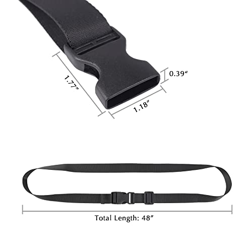 Image of Vigorport Utility Straps Quick Release Nylon Backpack Accessory Bag Strap,Adjustable for Hiking,Travel,Outdoor Sports-4 Pack (Black, 1 inch W-48 L)