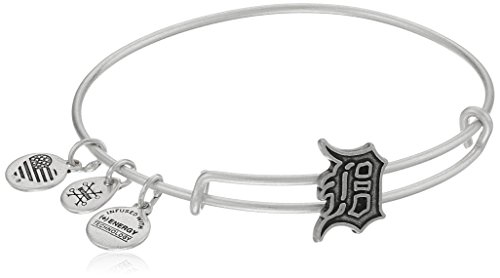 Alex and Ani Detroit Tigers Slider Charm Rafaelian Silver-Tone Bangle Bracelet