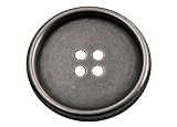 Made in Germany Hartmann-Knöpfe 6 bottoni a 4 fori alla moda e robusti, in ferro, prodotti in Germania (20 mm)