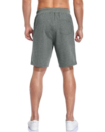 Image of Boyzn Men's 2 Pack Athletic Shorts Comfortable Cotton Workout Shorts Elastic Waist Running Shorts with Zipper Pockets