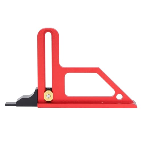 Table Saw Height Gauge Aluminum Alloy Metric Inch Scales Depth Gauge 0‑60mm Depth 45 Degree Angle Woodworking Height Gauge Measuring Tool for Woodworking
