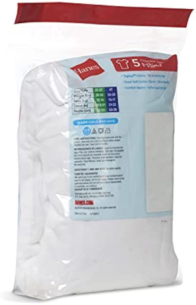 Hanes Toddler Boys' Tshirts, Toddler Boys' Undershirts, White TShirts