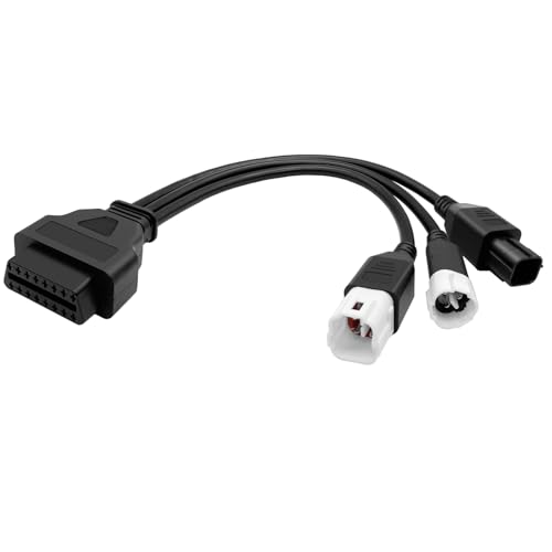 Adaptador OBD2 3 en 1 para motos Yamaha de 16 pines a conectores de 3, 4 y 6 pines