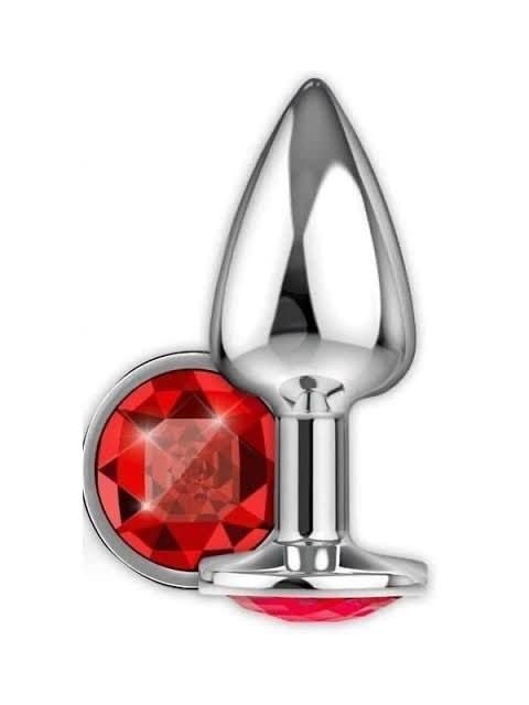 Plug Anal com Joia Vermelha Tamanho P Iniciantes 7cm x 2,8cm Ao Pequeno |  Amazon.com.br