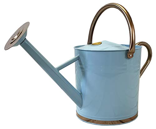 Selections Duck Egg Blue & Copper Colour Metal Watering Can (9 Litre)