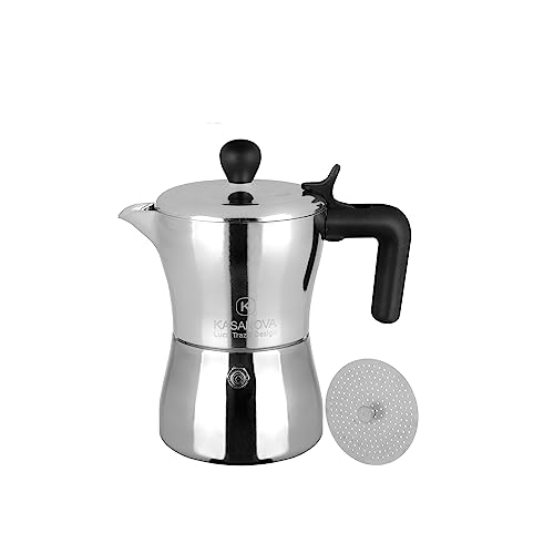 Cafetera K-line con adaptador de 3 tazas, diseño de Luca Trazzi