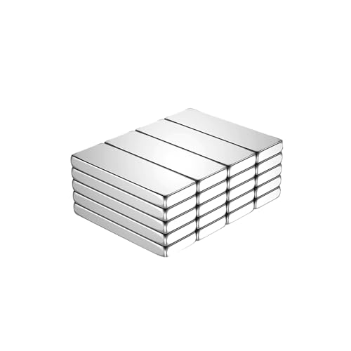 20 Pièces Aimants Néodyme Puissants 30x10x3 mm, Aimants Plats Rectangulaires à Haute Performance avec Revêtement Triple Anti-Rouille pour Bureau, Frigo, Tableau Blanc, Bricolage