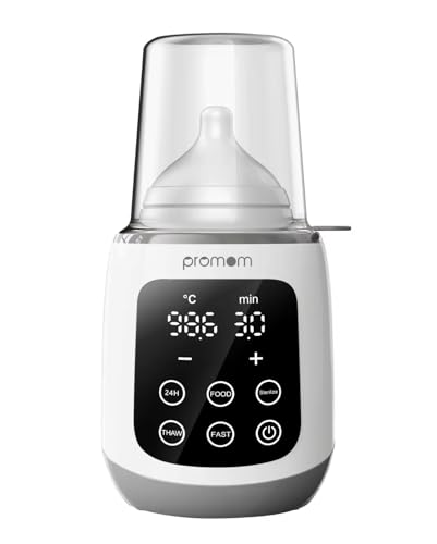 PROMOM Baby Bottle Warmer|10-in-1 Fast Baby Food Heater&Thaw BPA-Free Milk Warmer with IMD LED Display Accurate Temperature Control for Breastmilk or Formula for Bottles,multicolor, Pack of 1
