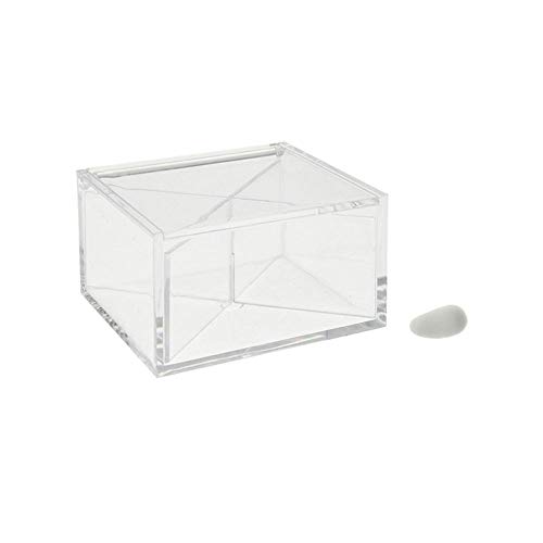 6X Scatola Plex portaconfetti 10x10x6 con separatori BOMBONIERA