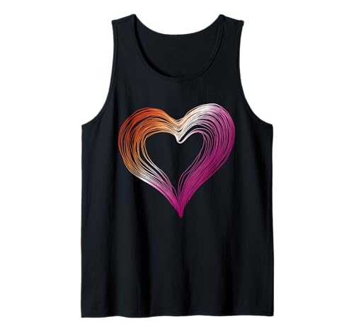 Lesbianas Doodle Heart Derechos Humanos Mes del Orgullo LGBTQ Aliado Camiseta sin Mangas