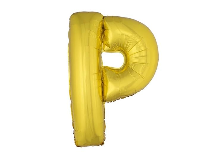Lot de 12 - Ballon lettre 'p' en aluminium 1m or