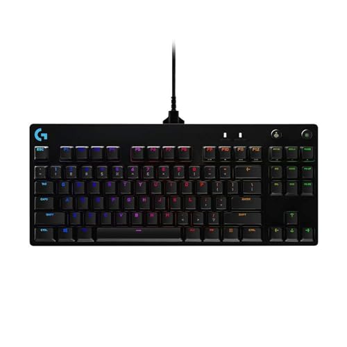 PRO TKL Tastiera Gaming Meccanica, GX Blue Clicky Switch, LIGHTSYNC RGB, Design Portatile Tenkeyless, Pensato per Esport Gaming, Micro Cavo USB Rimovibile, QWERTY US Layout, Nero