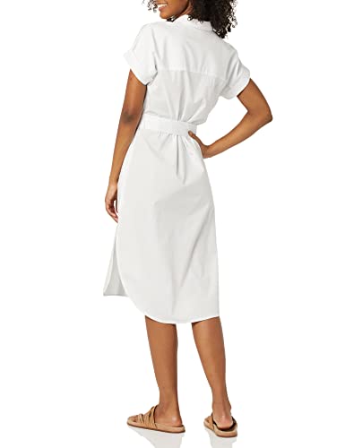 Amazon Essentials Women's Relaxed Fit Short Sleeve Button Front Belted Shirt Dress - Image 3