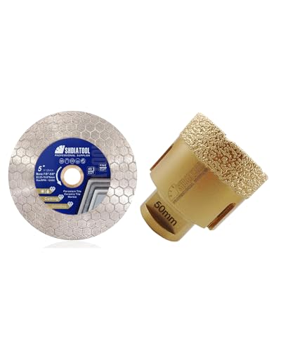 Lame de scie diamantée et SHDIATOOL Forets Diamant 50mm pour meuleuse disqueuse et carotteuse à sec