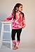 Arshiner Teen Girls Fashion Pink Tie Dye Clothes Set Long Sleeve Tops and Print Legging Pants Little Girl Cute Outfits 5-6T