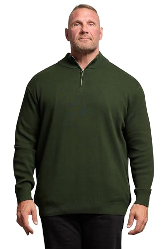 Big & Tall Men's Milano Quarter Zip Sweater Pullover Black