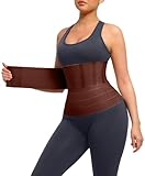 FeelinGirl Waist Trainer for Women Tummy Control Trimmer Belt One Size Waist Cincher Snatch Bandage Wrap Plus Size Body Shaper Brown