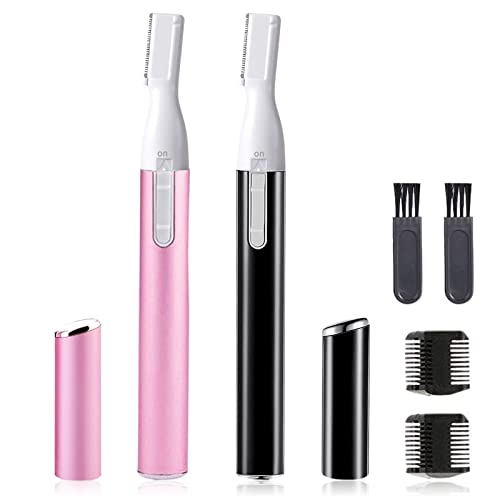Electric Eyebrow Trimmer for Women, Facial Hair Painless Razor Removal for Men, Mini Epilator for Bikini, Remover for Face, Chin, Peach Puzz, Lips, Body, Arms, Legs, Powered by Battery (not Included)