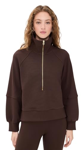 Varley Women's Milano Half-Zip Sweatshirt, Coffee Bean, Brown, M