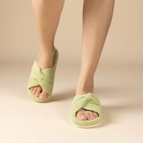 Slippers for Women Memory Foam House Bedroom Corduroy Bow Crossbands Slide Slipper Shoes Comfy Trendy Gift Slippers2