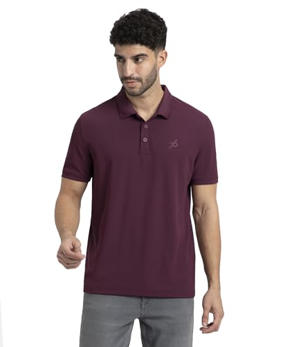 Image of Jockey AM38 Men's Microfiber Fabric Solid Half Sleeve Polo T-Shirt with StayDry & StayFresh Technology