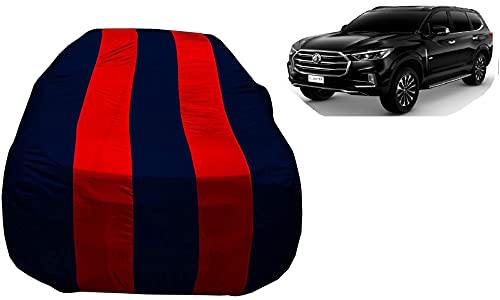 Image of Auto Hub Car Cover Compatible with MG Gloster with Mirror Pocket,Triple Stitched, Weather Proof, Gloster Car Cover- Navy-Red