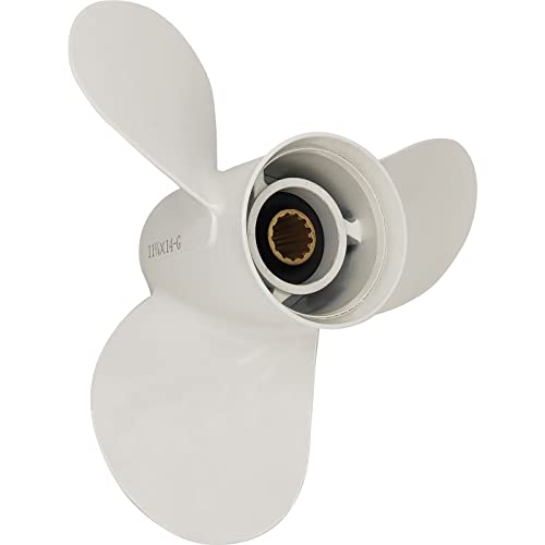 Image of 11 1 /4x14-G Boat Propeller for Yamaha - for Yamaha Outboard Engines T25 30hp 40hp 50hp 55HP 60hp Replace 663-45958-01-EL,13 Spline Tooth - Aluminum Outboard Propeller