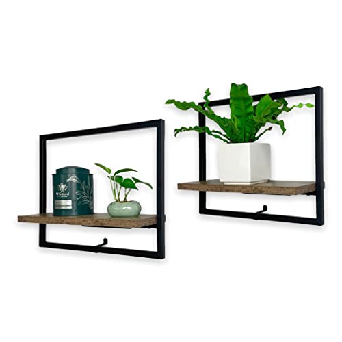 Cocoyard Set of 2 Floating Shelves. Rustic Wall Mounted Display