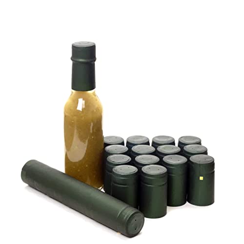 nicebottles Shrink Capsules, Moss Green, 28x50mm, Pack of 30 - Compatible 5oz & 10oz Woozy & Hot Sauce Bottles - BOTTLE NOT INCLUDED
