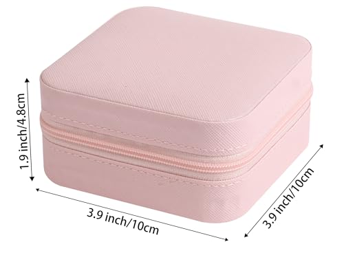 Image of Travel Jewelry Case Box Organizer, Small Jewelry Storage Box,Pink,1 Pcs