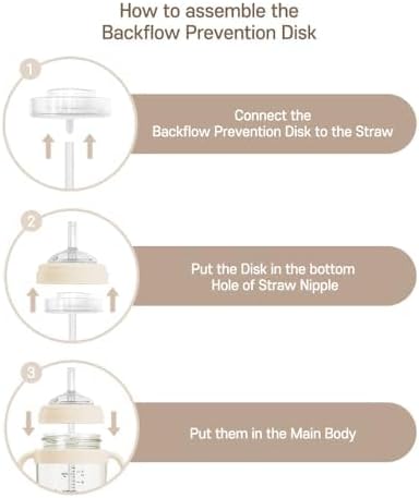 UBMOM No-spill, Backflow prevention Sippy Cup with Straw, PPSU Learner Cup with Handle for Baby and Toddlers, BPA free, 6.76oz (Daino_Choco) - Image 3