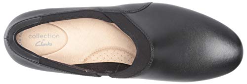 Clarks Women's Emslie Summit Loafer, Black Leather/Textile Combi, 7 #TOP4