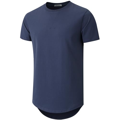 VEIISAR Herren Heavy Duty T-Shirt mit Herren 100 Baumwolle Dickes Longline T Shirt Preshrunk (X363 Royal Blue M)