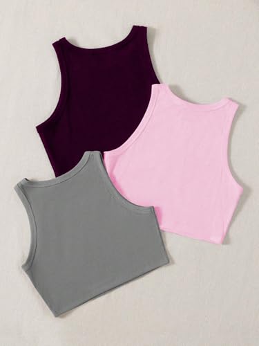 Image of Tops for Women Crop Top for Women's Tank Activewear Tee Sports Western Casual Cotton Camisole Pack of 3 Combo