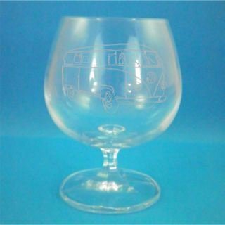Bohemia Crystal Brandy Glass with Volkswagen Campervan Design with Gift Box - Includes Engraving up to 30 Characters