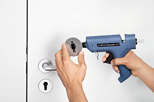 Steinel 332716 Heißklebe-Pistole Gluematic 5000, Ladestation, Abtropfschale, kabellos, inkl. 5 Klebesticks 11 mm und 2 Düsen